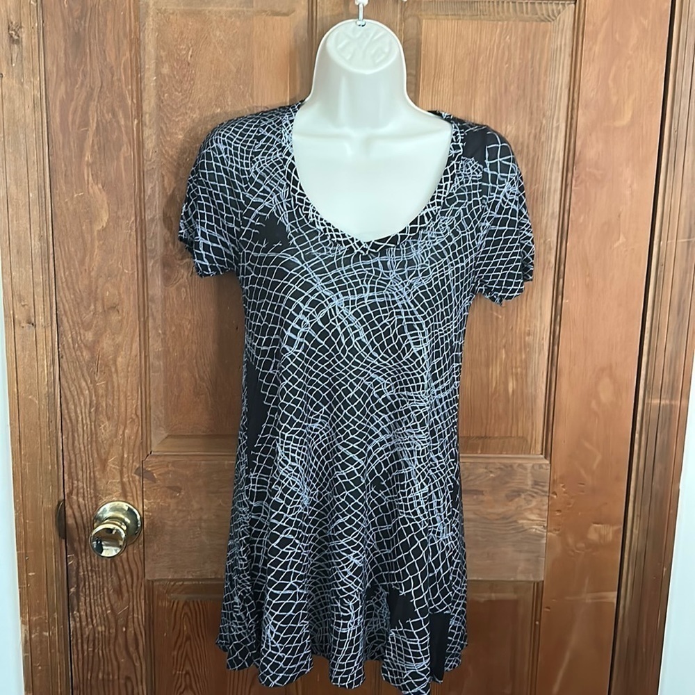 Lauren Moshi Black Shirt/Mini Dress 100% Micro Modal Size Medium